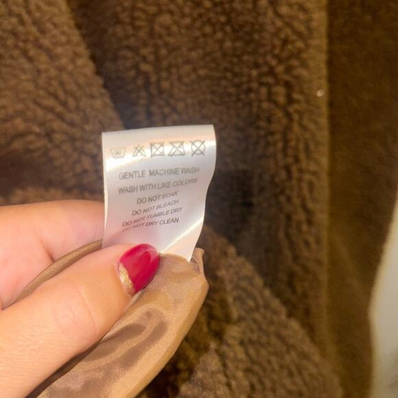 Eilly Bazar Double Button Teddy Midi Coat-Brown-Medium - Picture 8 of 9